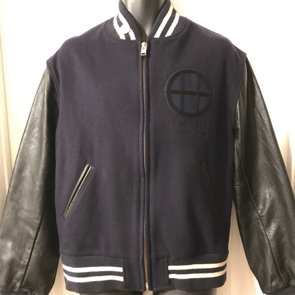 Vintage HUF SF Dirtbag Crew Leather Wool Varsity M
